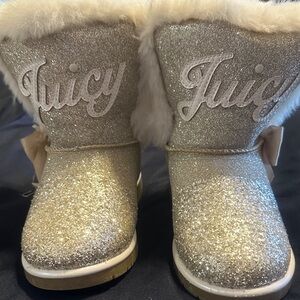 Juicy Couture Glittery Gold Kids Boots